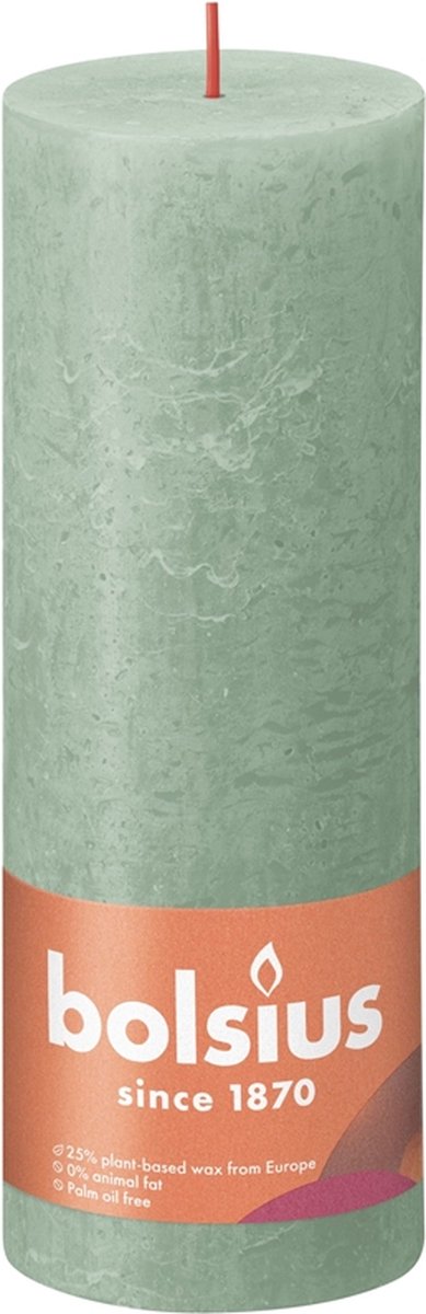 Bolsius Stompkaars Sage Green Ø68 Mm - Hoogte 19 Cm - Mint - 85 Branduren - Groen