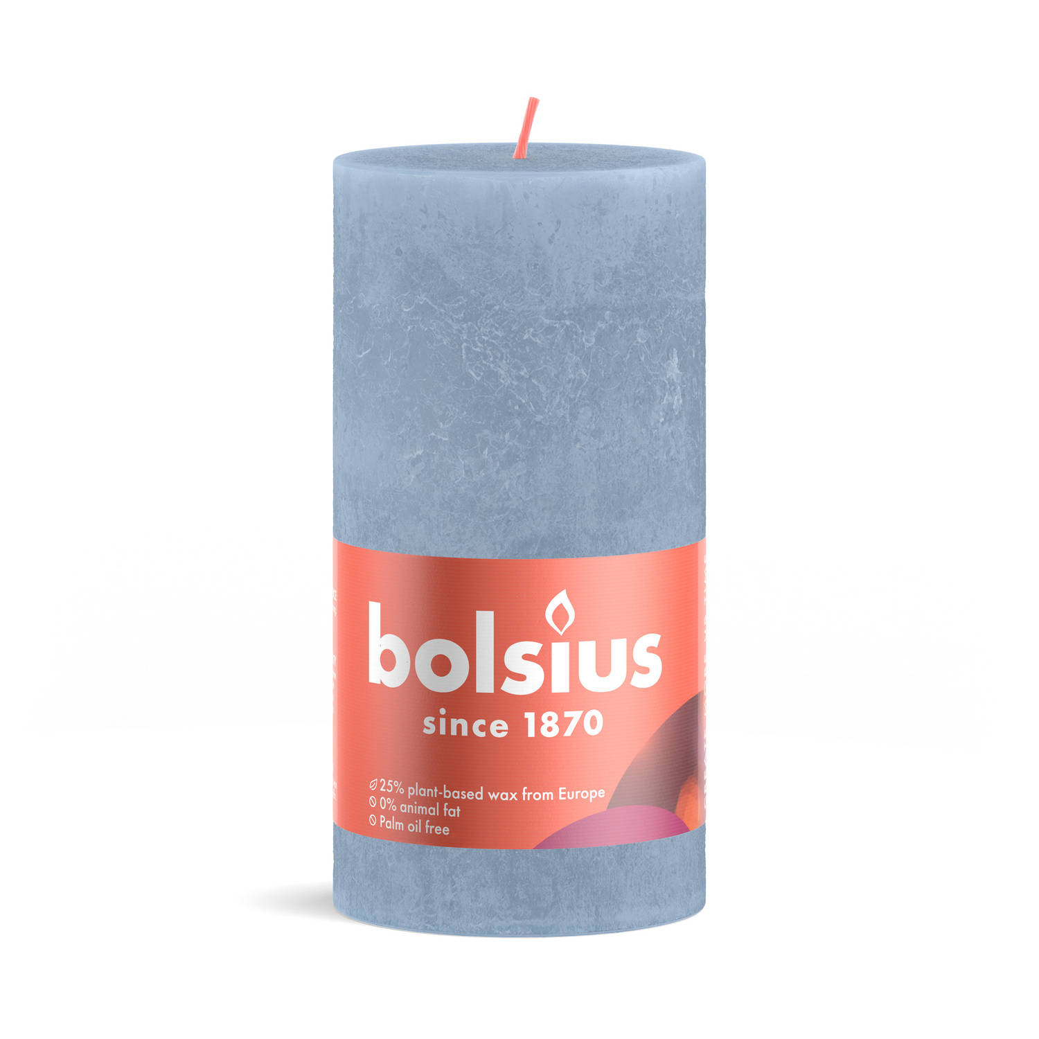 Bolsius Stompkaars Sky Blue - Ø68 Mm - Hoogte 13 Cm 60 Branduren - Blauw