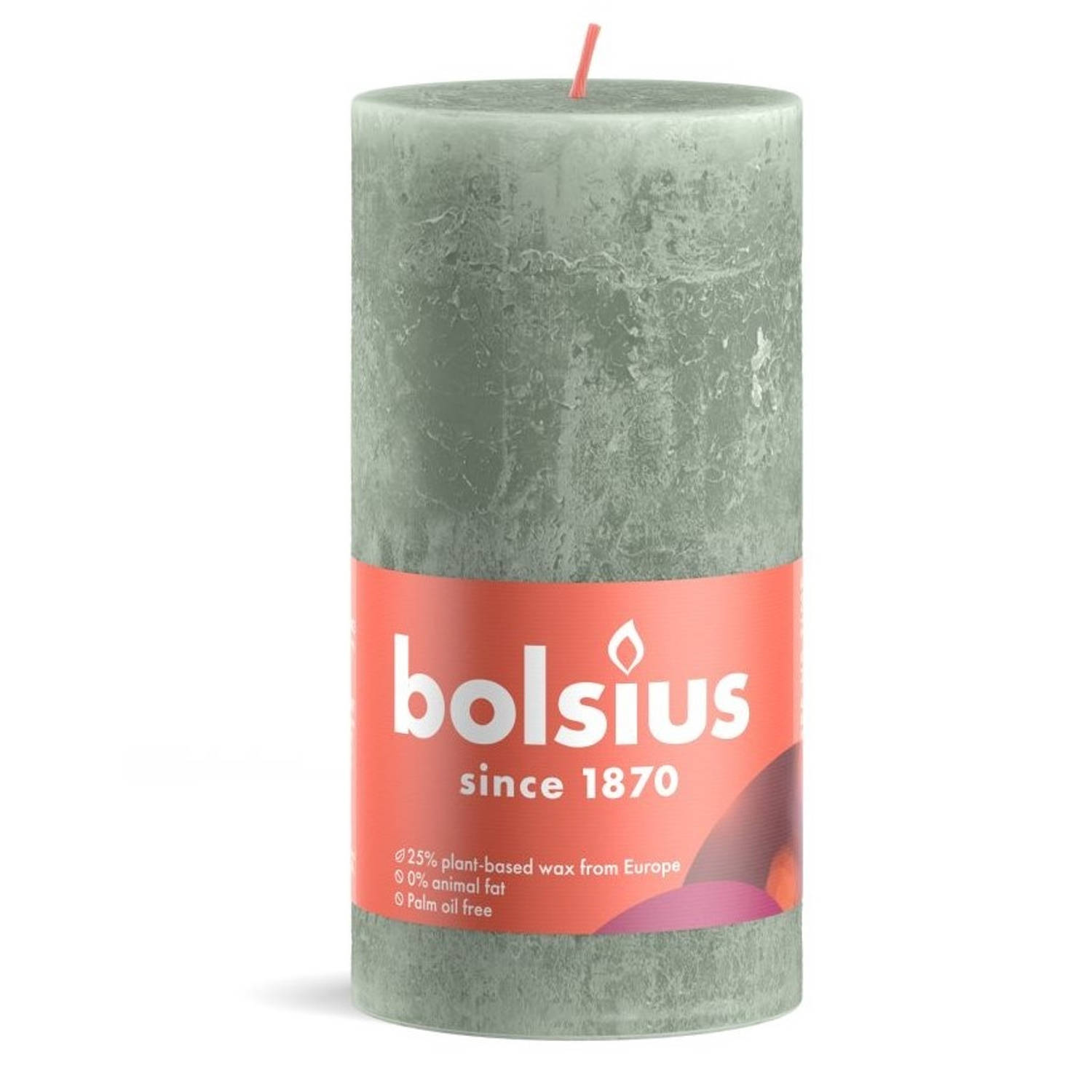 Bolsius Stompkaars Jade Green - Ø68 Mm - Hoogte 13 Cm 60 Branduren - Groen