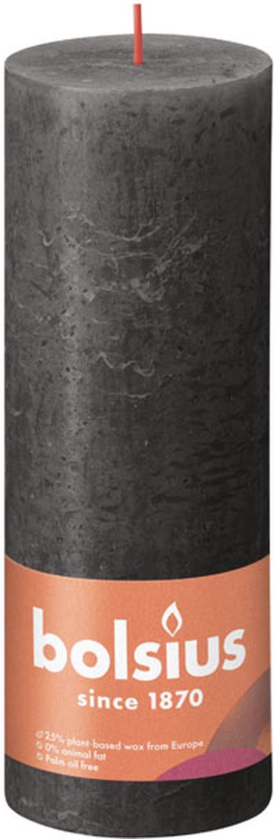 Bolsius Stompkaars Stormy Grey Ø68 Mm - Hoogte 19 Cm - Donker - 85 Branduren - Grijs