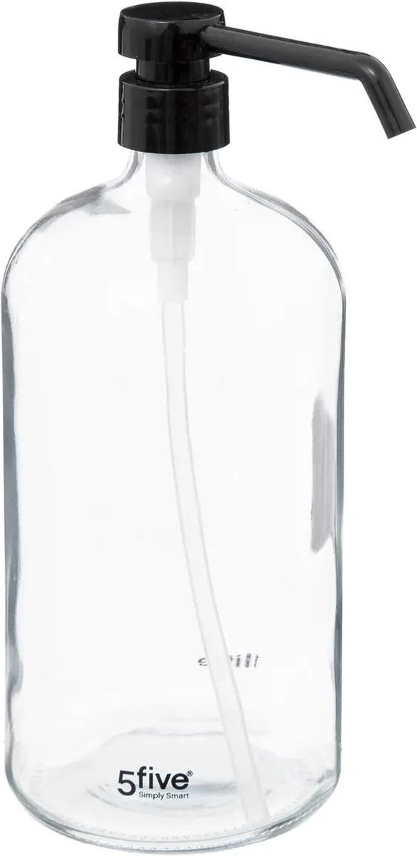 Zeeppompje/zeepdispenser Van Glas - Transparant - 1 Liter - Zeeppompjes