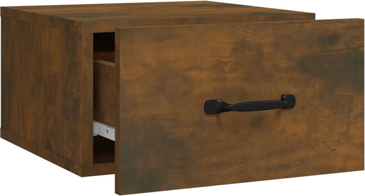 Vidaxl Nachtkastjes 2 St Wandgemonteerd 35x35x20 Cm Gerookt Eikenkleur - Bruin