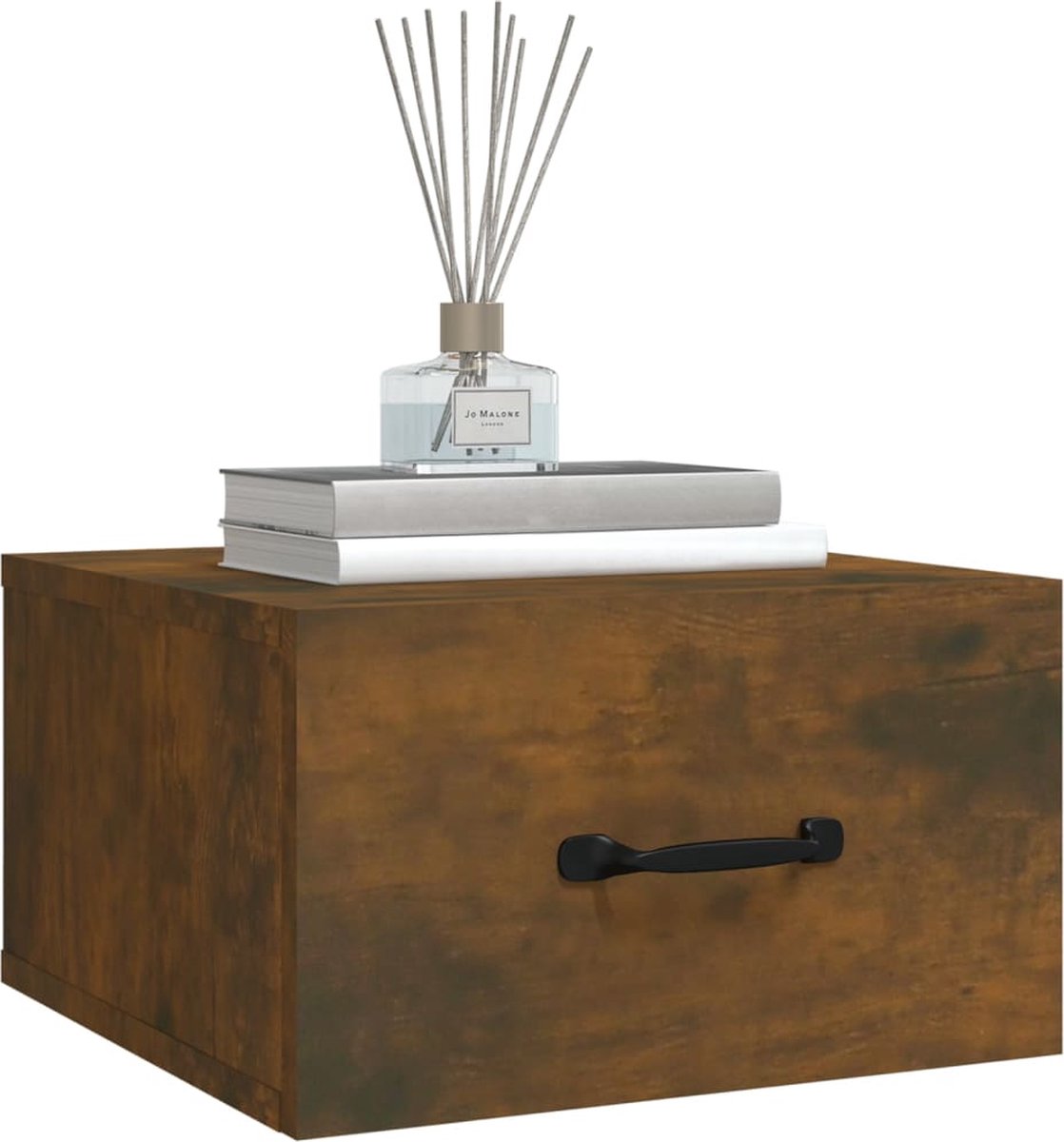 Vidaxl Nachtkastjes 2 St Wandgemonteerd 35x35x20 Cm Gerookt Eikenkleur - Bruin