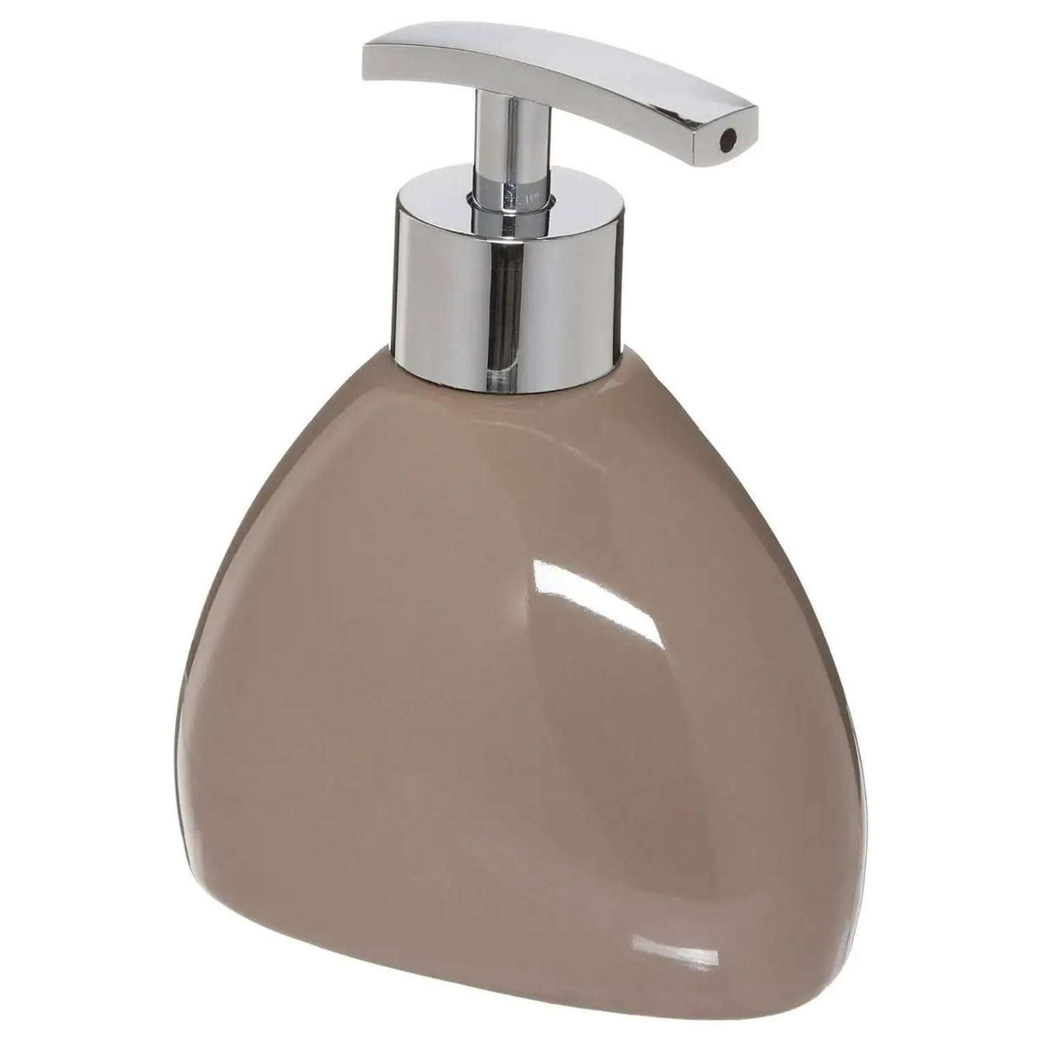 Zeeppompje/zeepdispenser Van Keramiek - Taupe - 300 Ml - Zeeppompjes