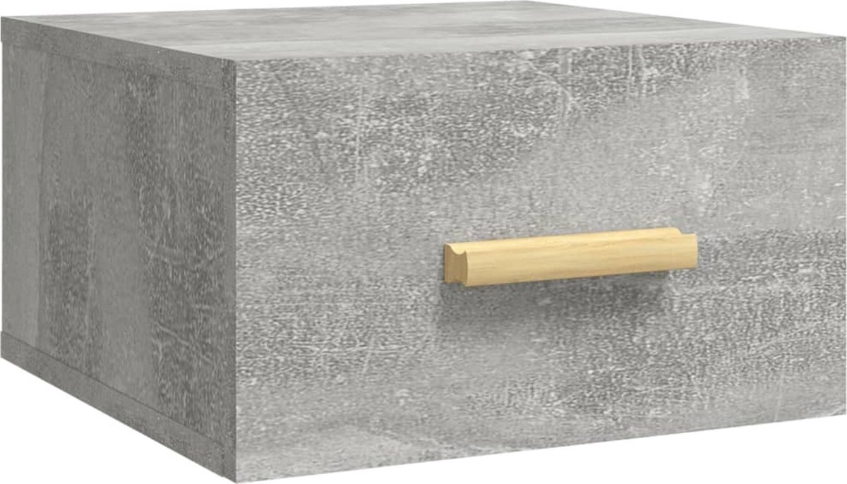 Vidaxl Nachtkastjes 2 St Wandgemonteerd 35x35x20 Cm Beton - Grijs