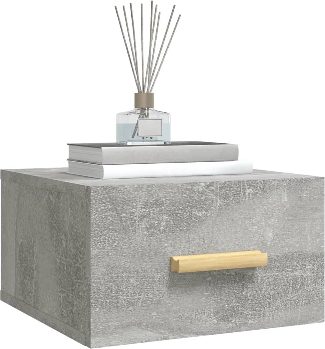 Vidaxl Nachtkastjes 2 St Wandgemonteerd 35x35x20 Cm Beton - Grijs