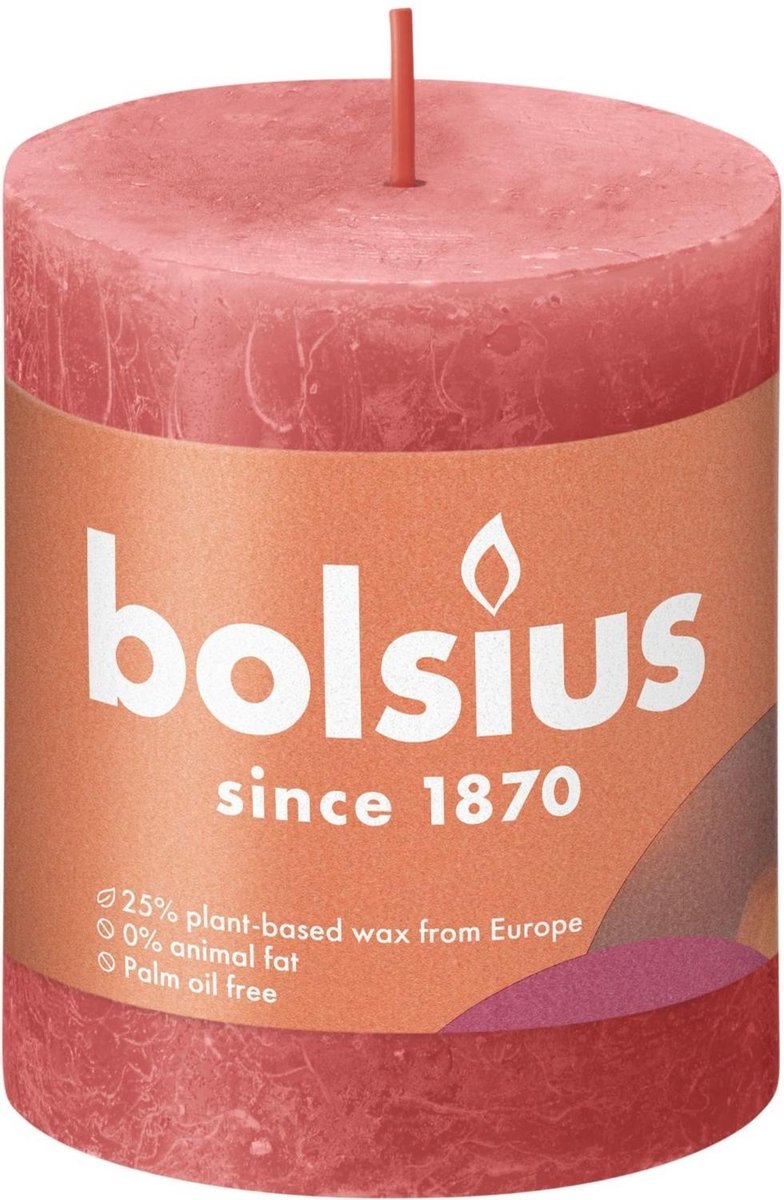 Bolsius Stompkaars Blossom Pink Ø68 Mm - Hoogte 8 Cm 35 Branduren - Roze