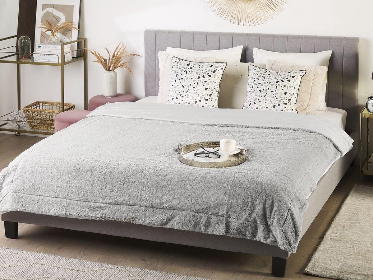 Beliani Gelik - Sprei--polyester - Grijs