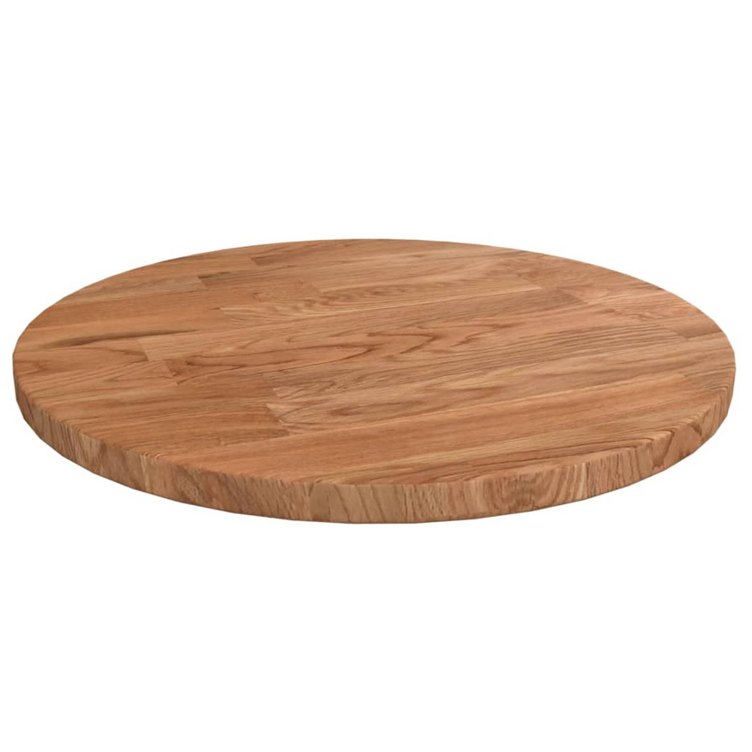 Vidaxl Tafelblad Rond Ø30x1,5 Cm Bewerkt Massief Eikenhout Licht - Marrón