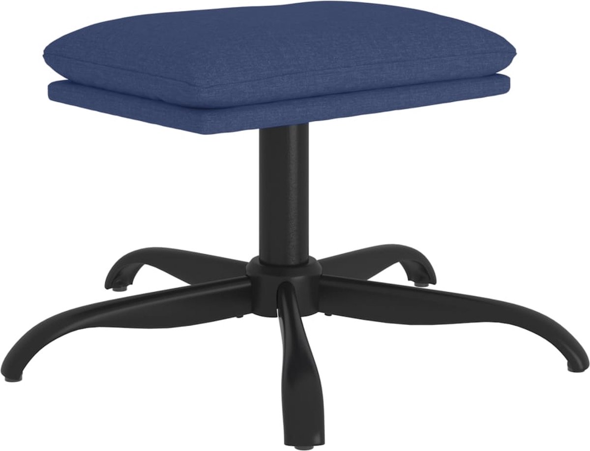 Vidaxl Voetenbank 60x60x39 Cm Stof - Blauw