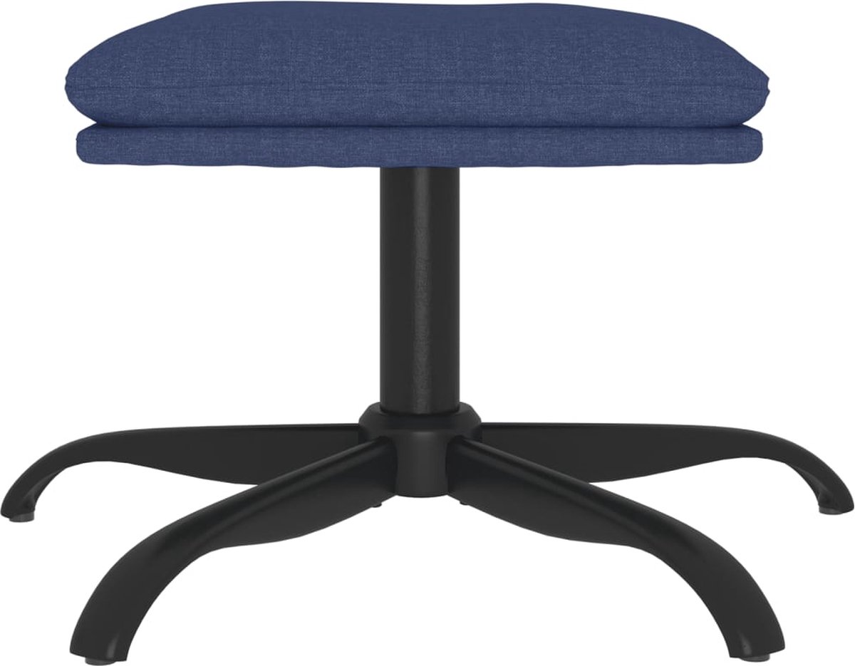 Vidaxl Voetenbank 60x60x39 Cm Stof - Blauw