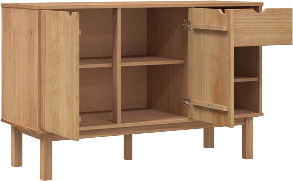 Vidaxl Dressoir 114x43x73,5 Cm Massief Grenenhout - Bruin