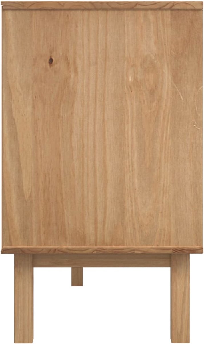 Vidaxl Dressoir 114x43x73,5 Cm Massief Grenenhout Bruin En - Grijs