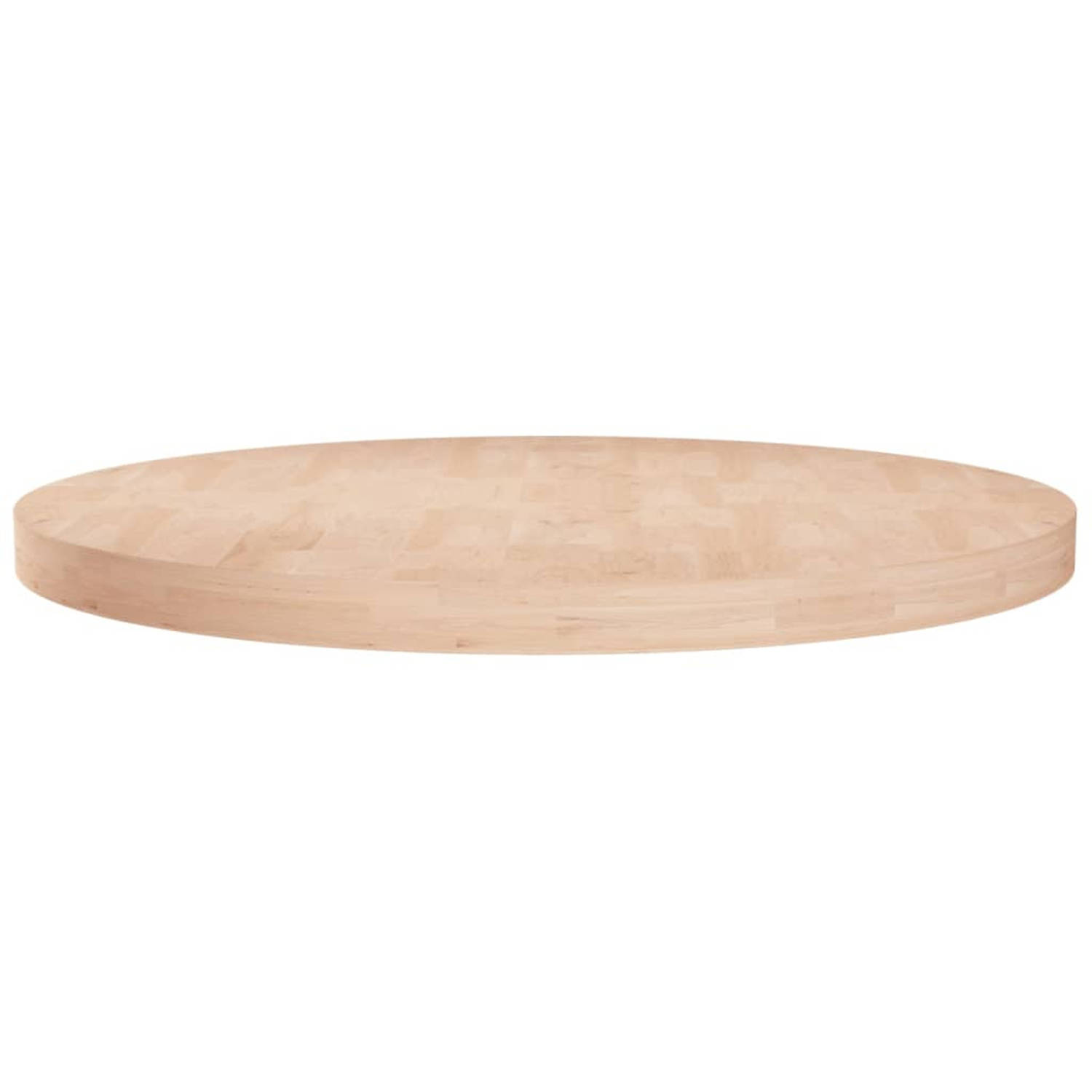 Vidaxl Tafelblad Rond Ø70x4 Cm Onbehandeld Massief Eikenhout - Marrón