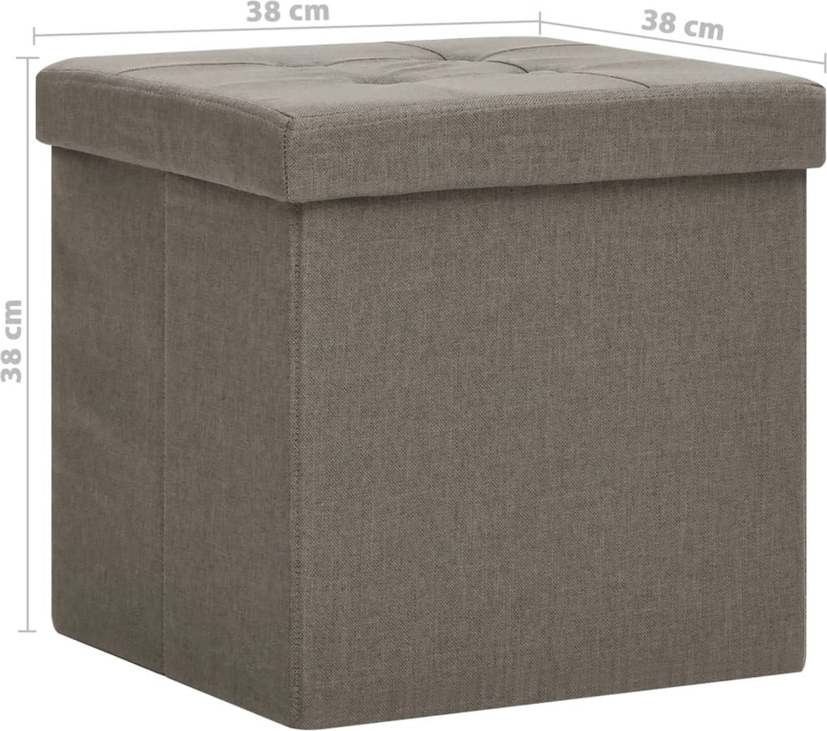 Vidaxl Opbergkrukken Inklapbaar 2 St Kunstlinnen Taupe