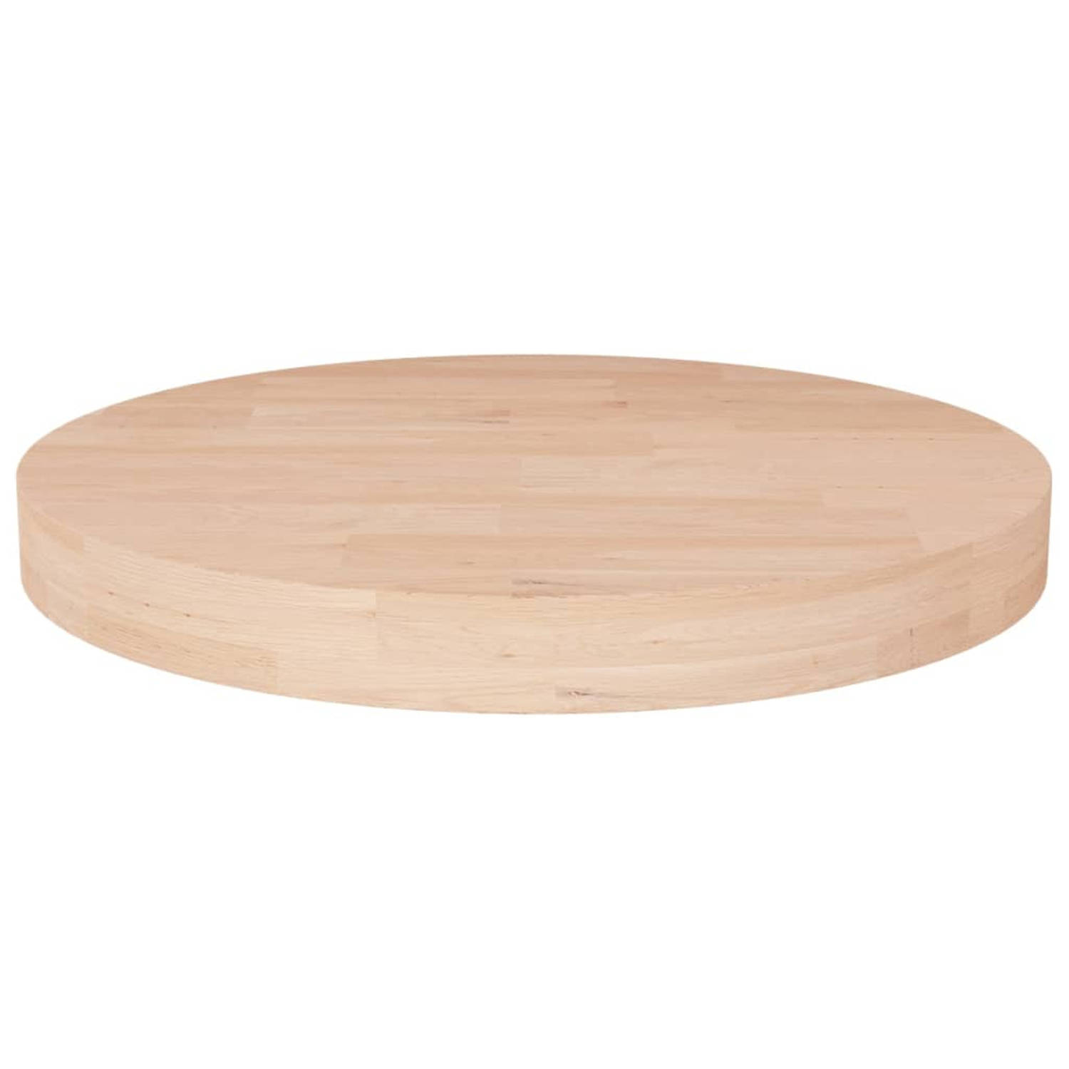 Vidaxl Tafelblad Rond Ø30x4 Cm Onbehandeld Massief Eikenhout - Marrón