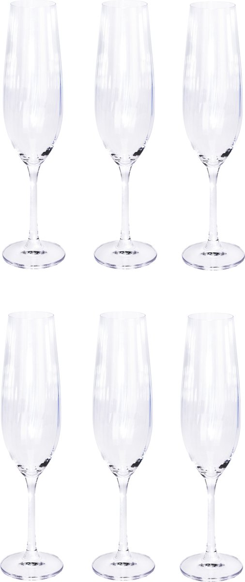 4Goodz Christine 6 Stuks Klassieke Kristalglas Champagne Flutes - 260 Ml