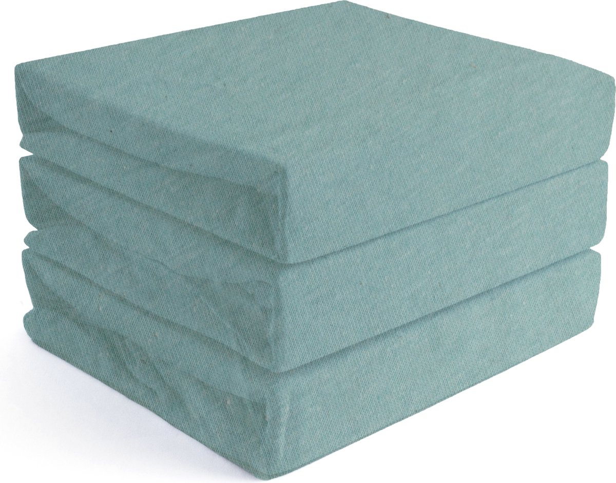 Seashell Hoeslaken - 100% Jersey Melange Katoen - 140 X 200 Cm - 3 Stuks - Aqua - Groen