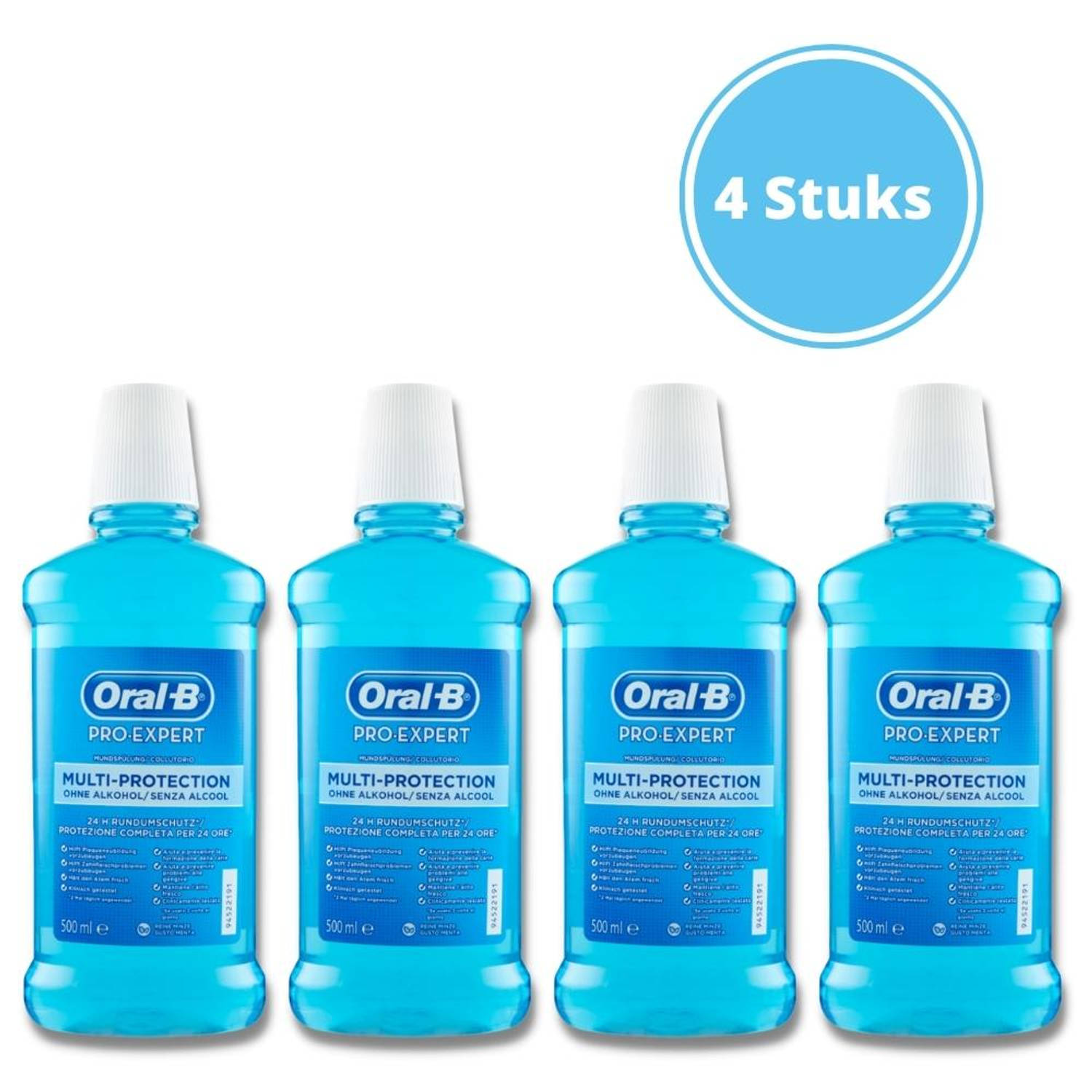 Oral B Oral-b Mondwater - Pro-expert Multi Protection 500 Ml - 4 Stuks
