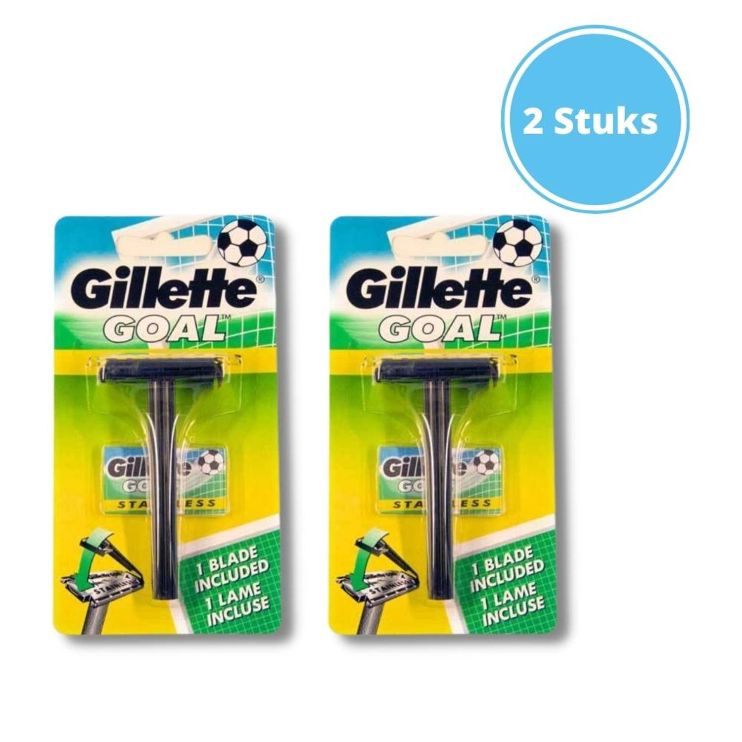 Gillette Goal Stainless Razor - Met Mesjes - 2 Stuks