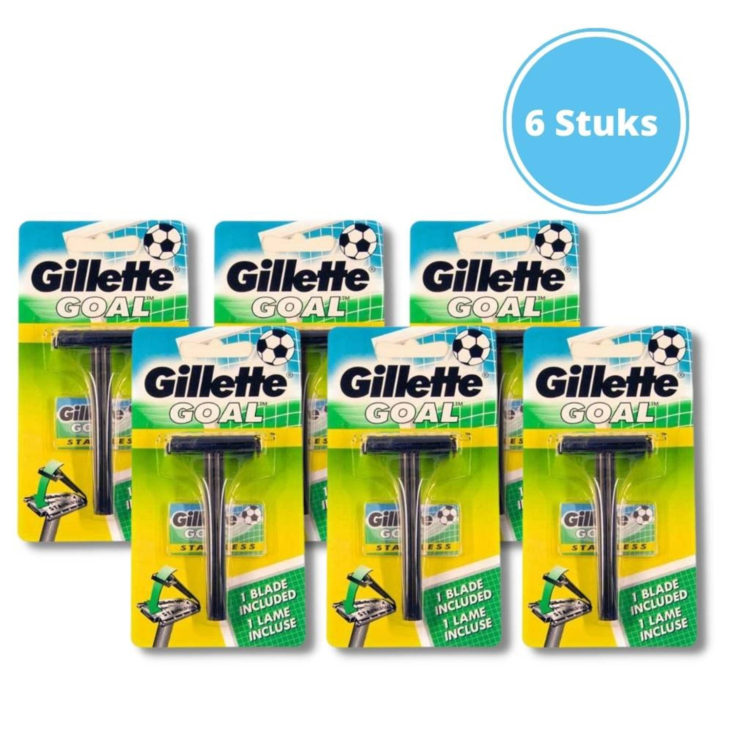 Gillette Goal Stainless Razor - Met Mesjes - 6 Stuks