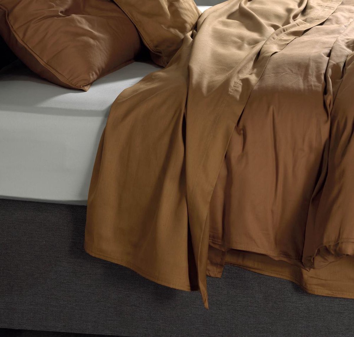 Zo Home Satinado Laken Katoen Satijn - Cognac Brown 160x290cm - Bruin