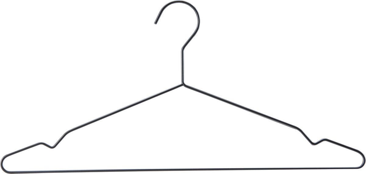 Set Van 20 Premium Kledinghangers - Metaal - Zwart