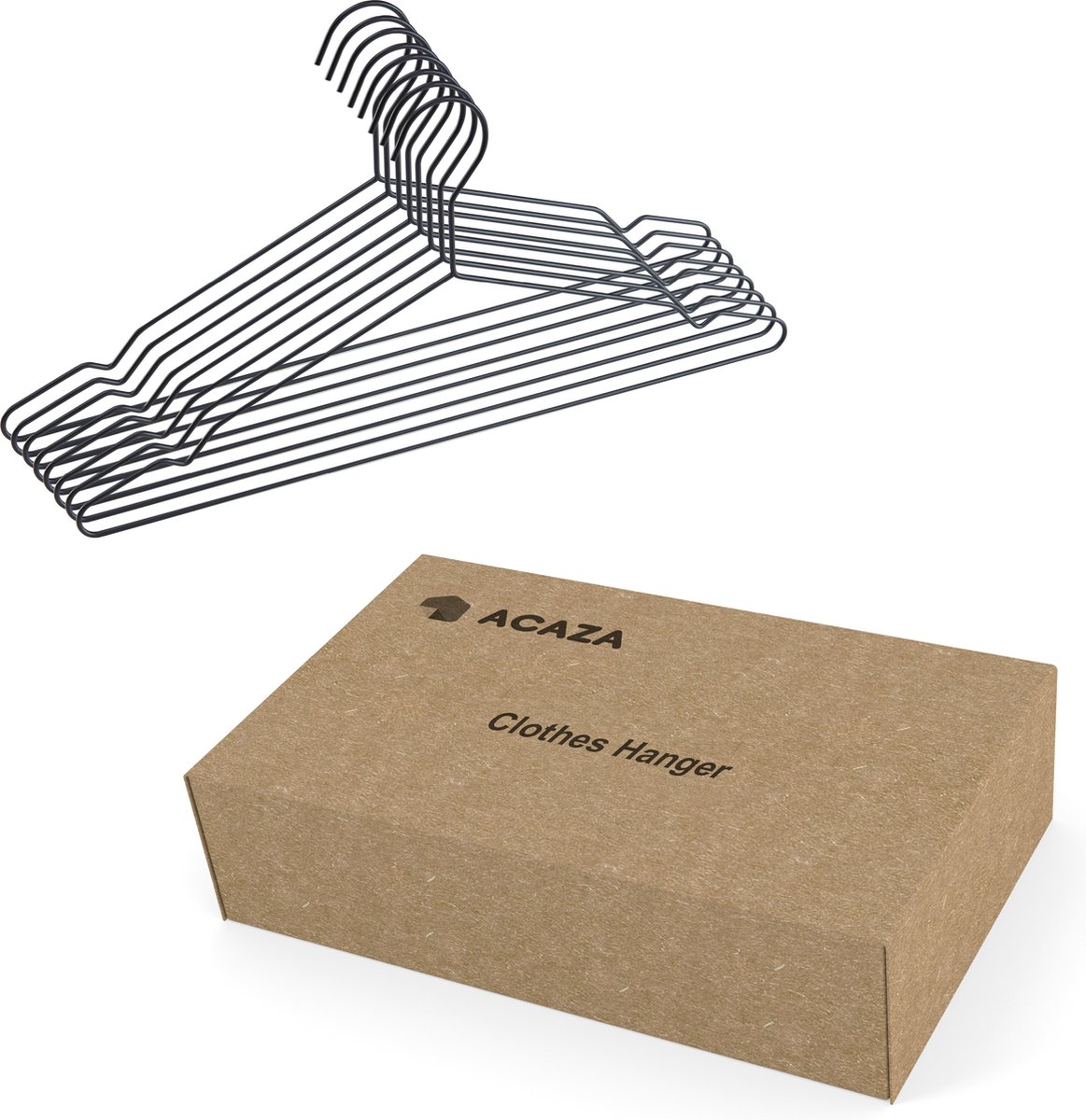 Set Van 20 Premium Kledinghangers - Metaal - Zwart