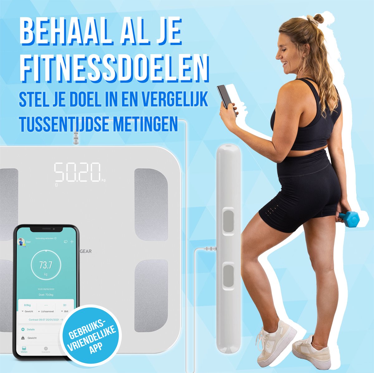 Silvergear Slimme Pro Weegschaal Met Handvat - Wit