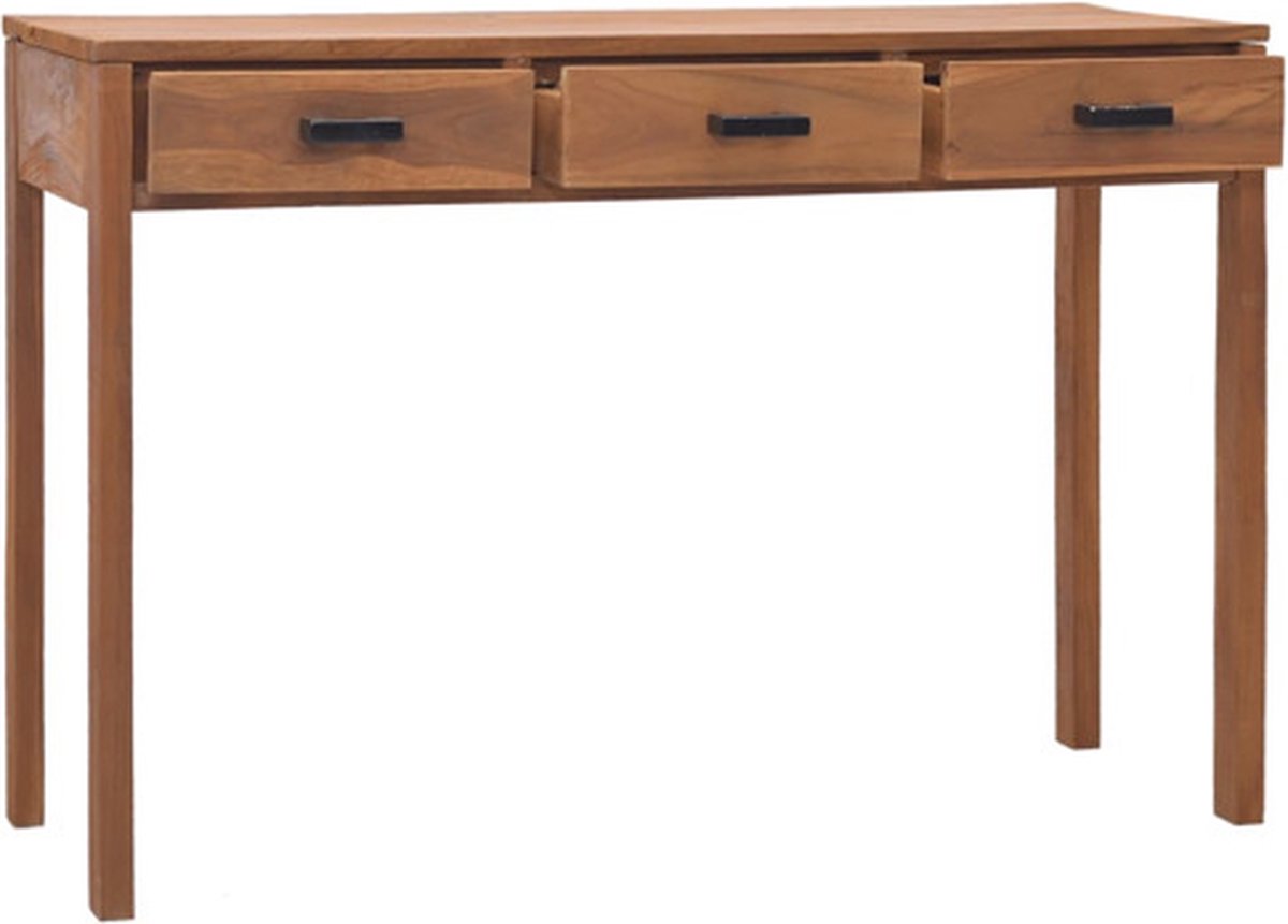 Vidaxl Bureau 110x40x75 Cm Massief Teakhout - Bruin