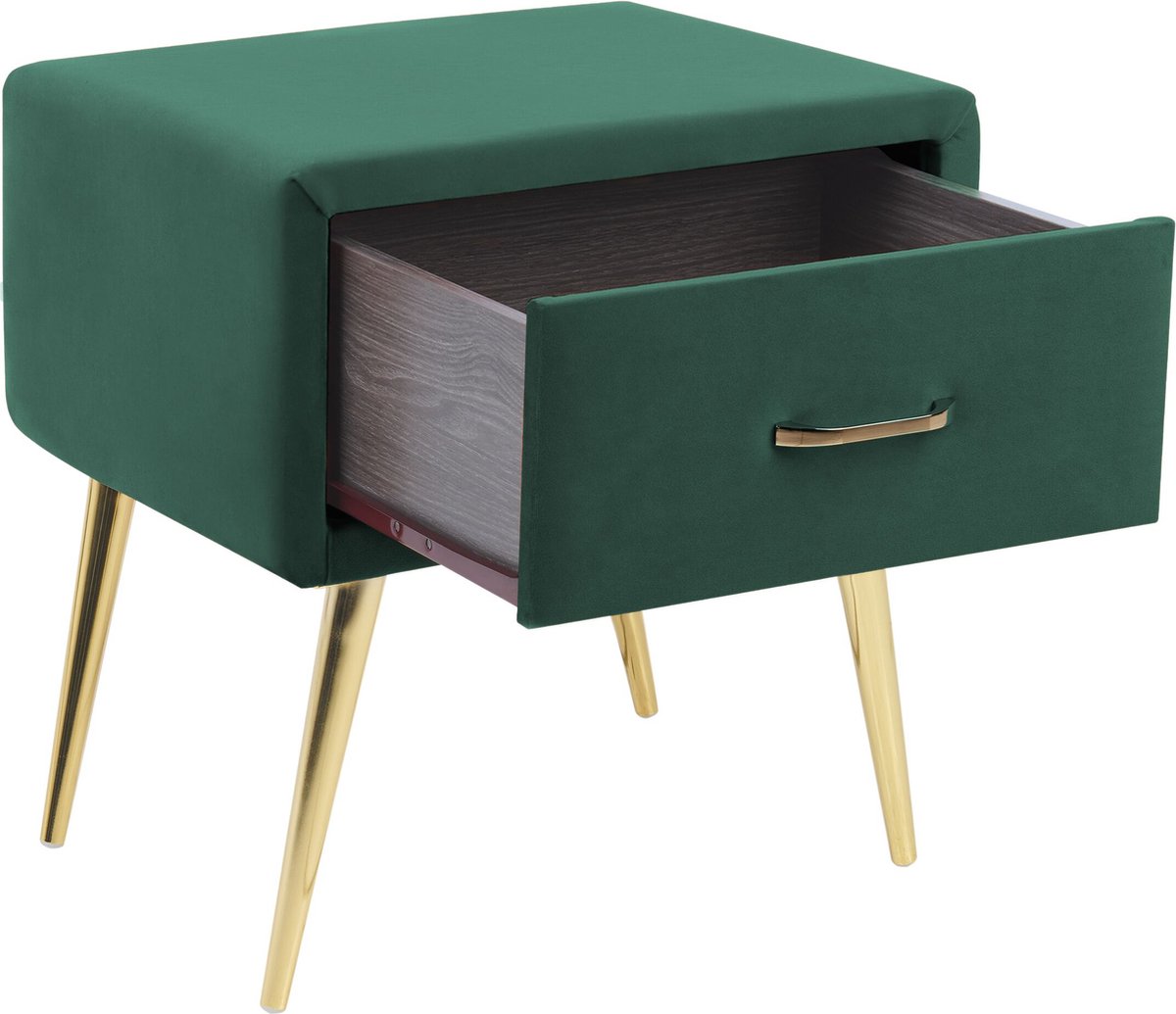 Beliani Flayat - Nachtkast--fluweel - Groen