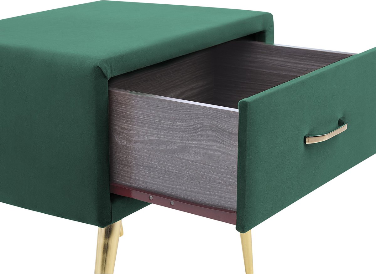 Beliani Flayat - Nachtkast--fluweel - Groen