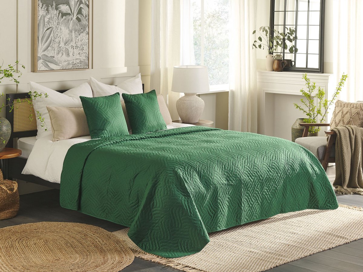 Beliani Babak - Sprei--polyester - Groen