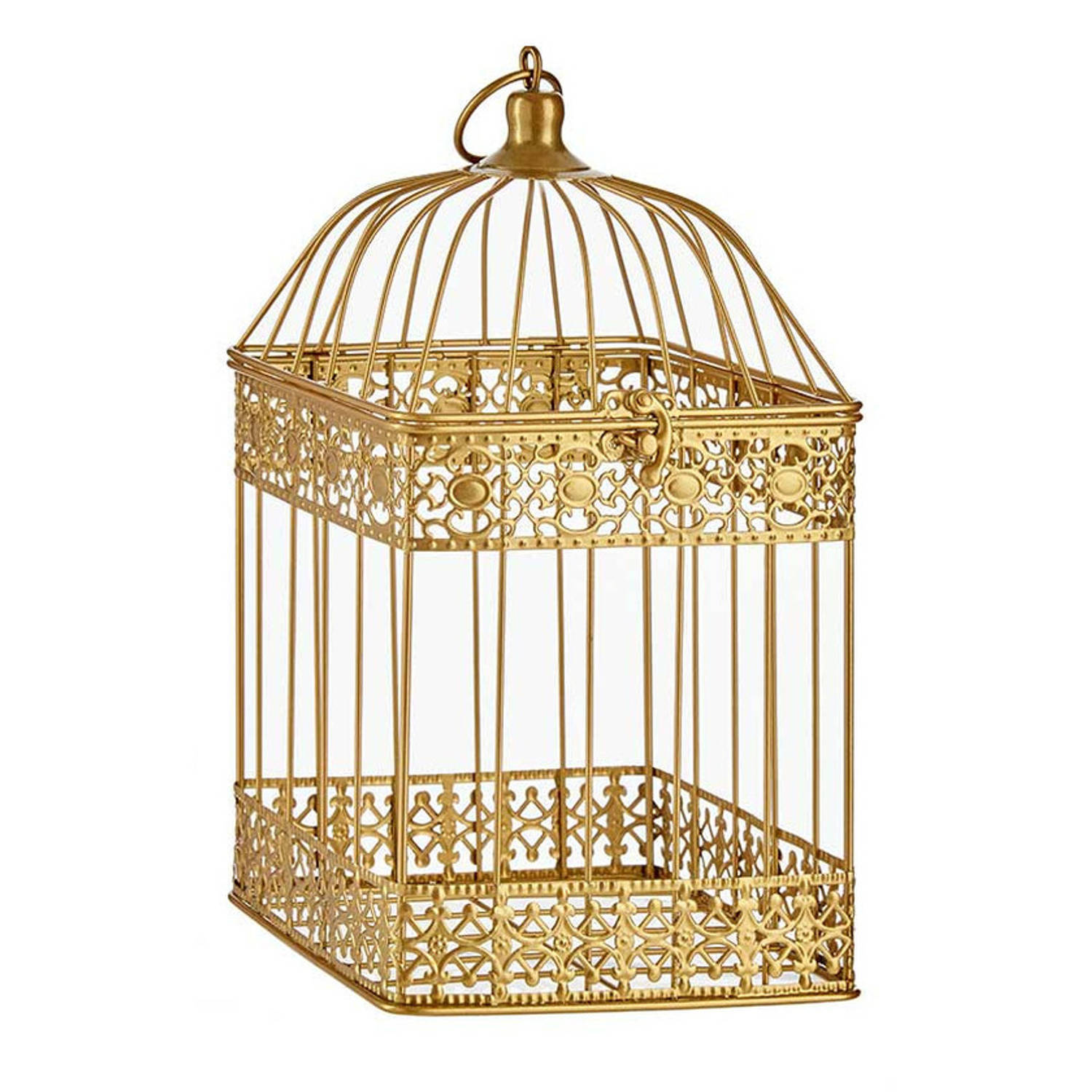 Arte r Home Decoratie Vogelkooi Metaal Goud 15 X 29 Cm - Deco Vogelkooien