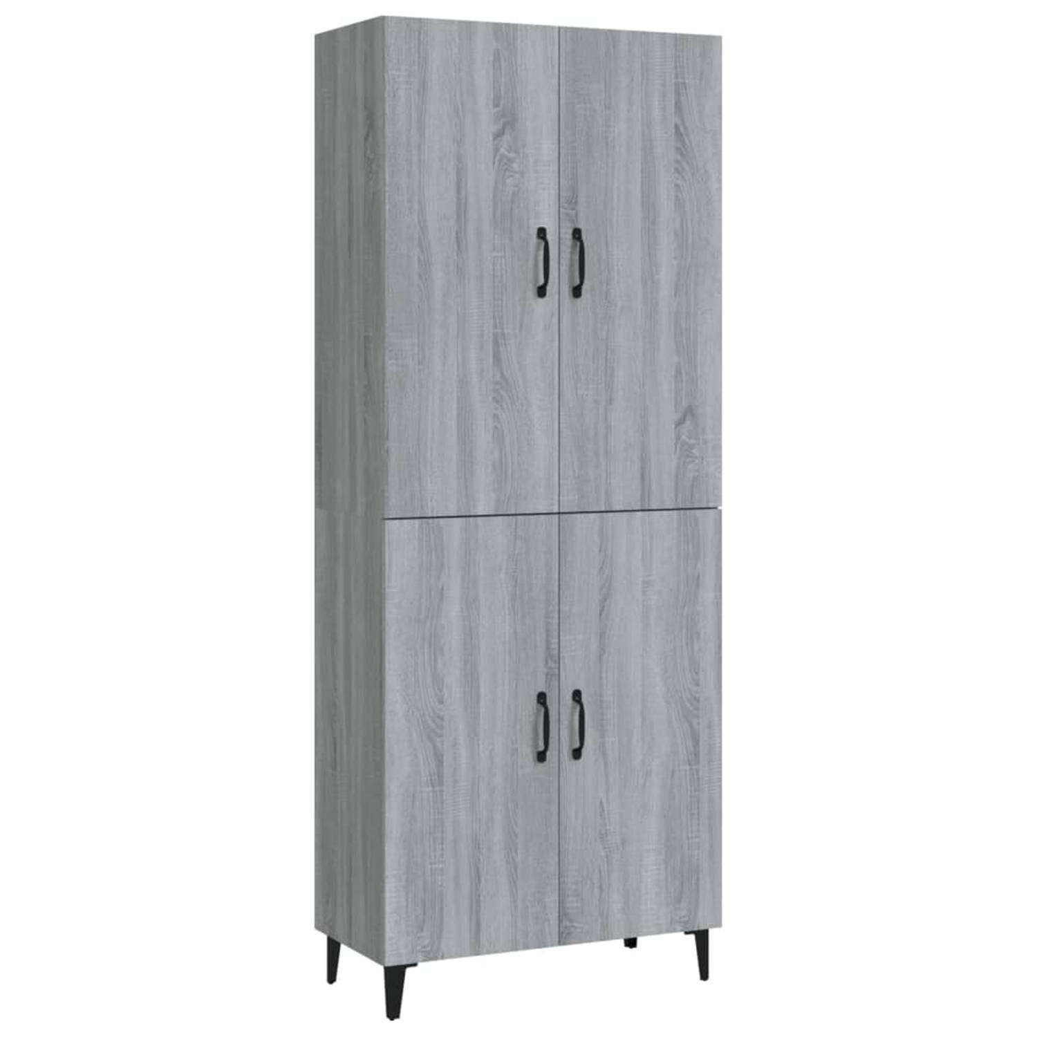 Vidaxl Hoge Kast 70x34x180 Cm Bewerkt Hout Sonoma Eikenkleurig - Grijs