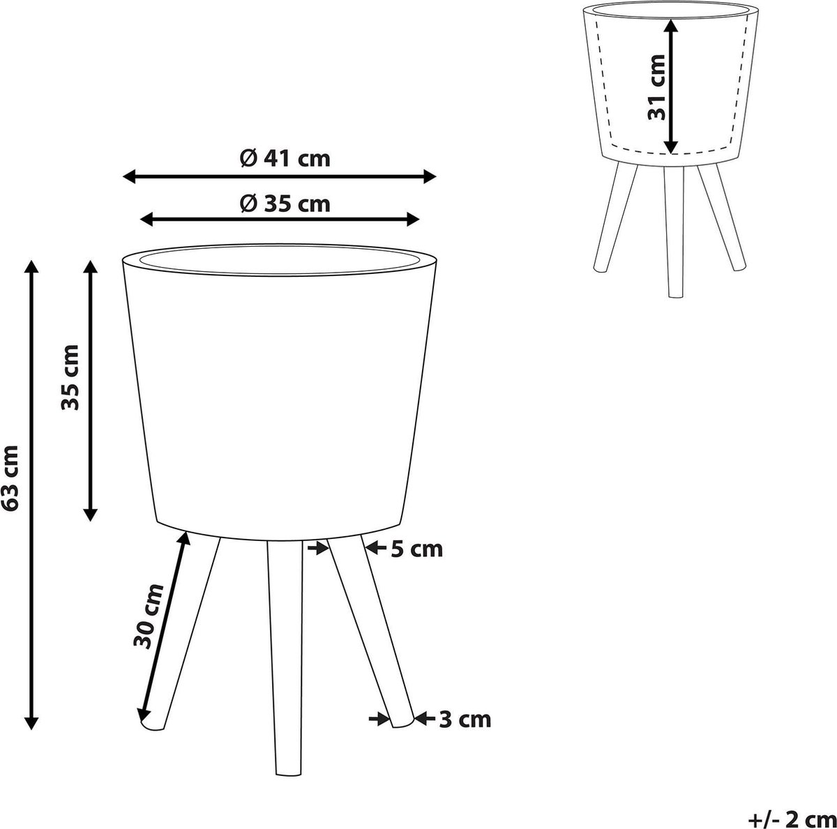 Beliani Arta - Plantenbak Voor Buiten--magnesiumoxide - Beige