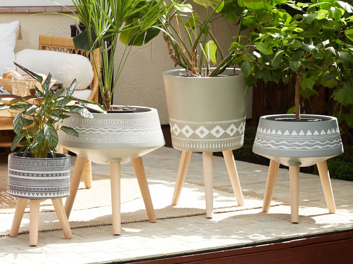 Beliani Arta - Plantenbak Voor Buiten--magnesiumoxide - Beige