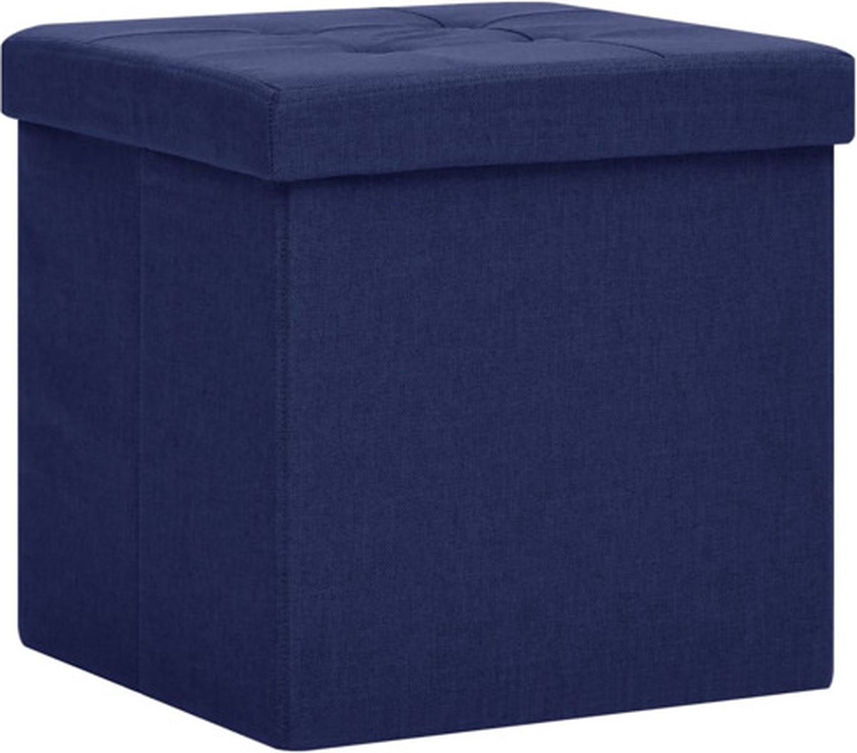 Vidaxl Opbergkrukken Inklapbaar 2 St Kunstlinnen - Blauw