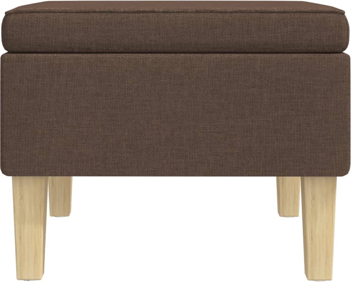 Vidaxl Kruk Met Houten Poten Stof - Bruin