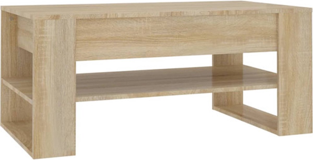 Vidaxl Salontafel 102x55x45 Cm Bewerkt Hout Sonoma Eikenkleurig - Marrón