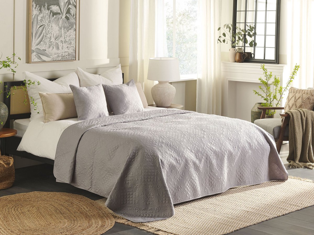 Beliani Alamut - Sprei--polyester - Grijs