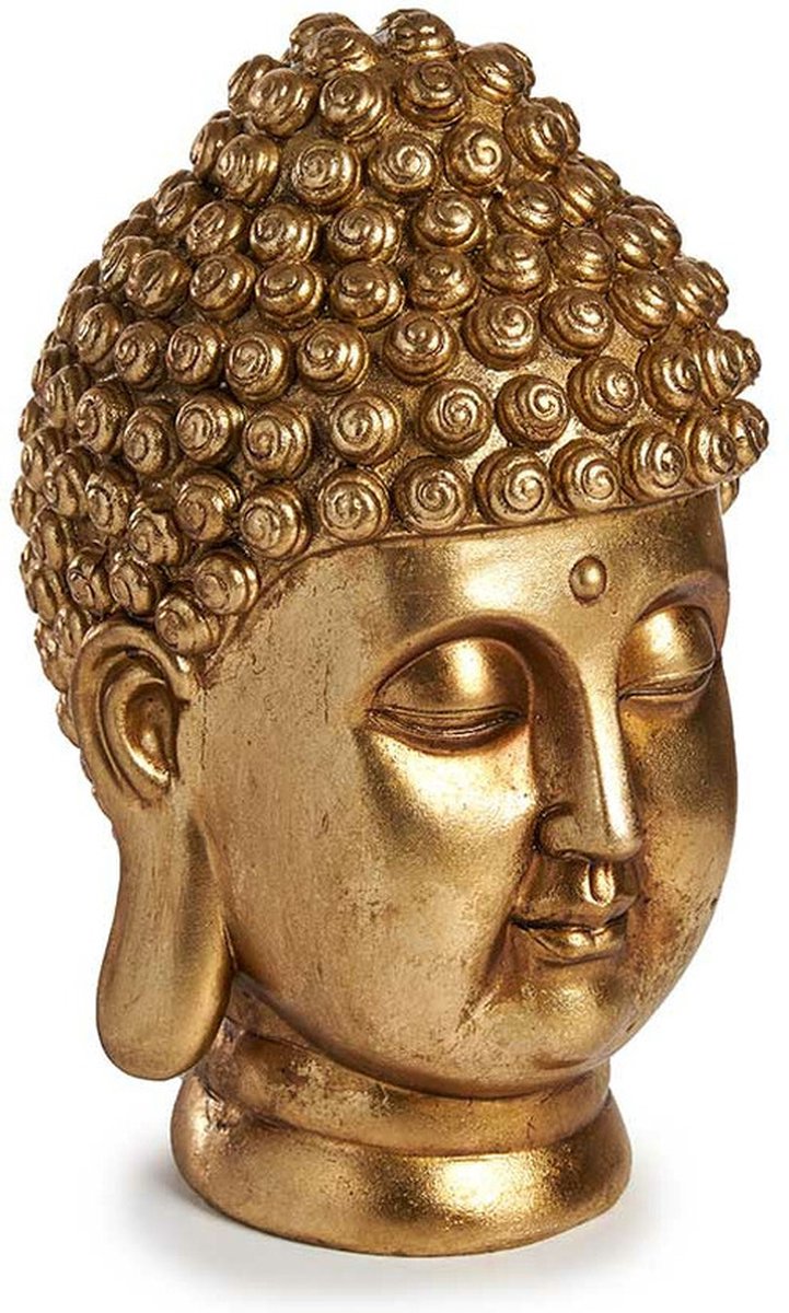 Arte r Boeddha Hoofd Beeld Polyresin Goud 26 Cm Voor Binnen - Beeldjes