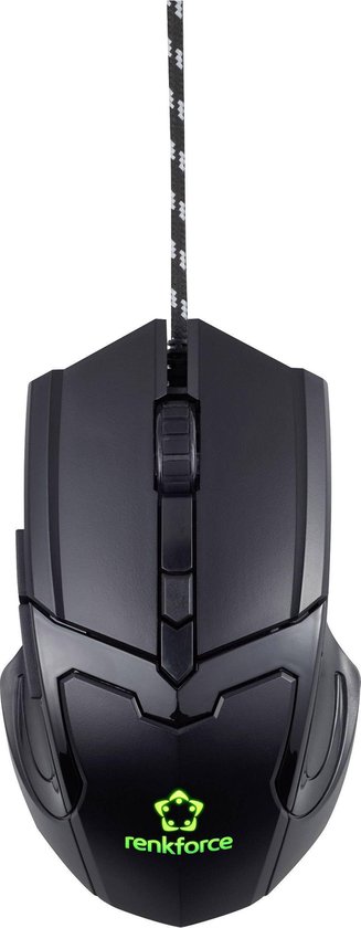 renkforce RF-GM-X2 USB gaming-muis Optisch Verlicht, Ergonomisch, Geïntegreerd scrollwiel - Zwart