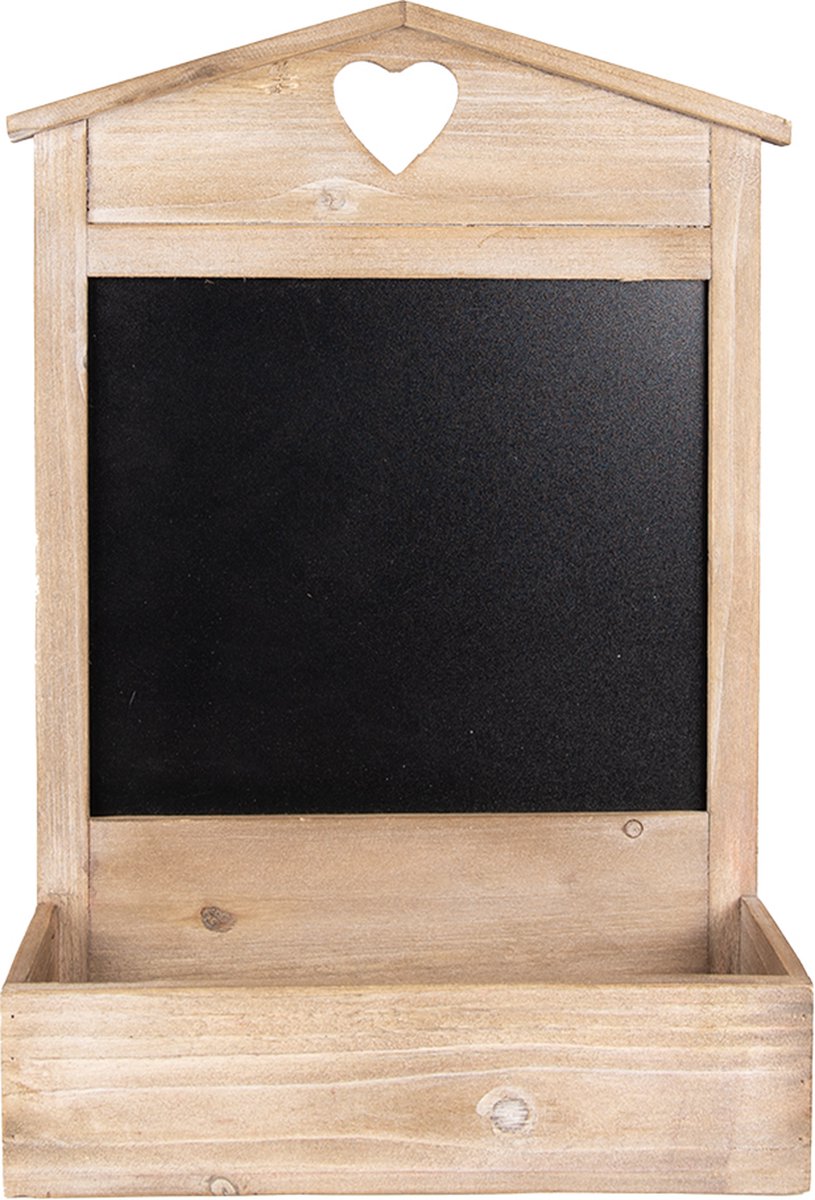 Clayre & Eef Krijtbord 35x13x32 Cm Hout Tekstbord Tekstbord - Bruin