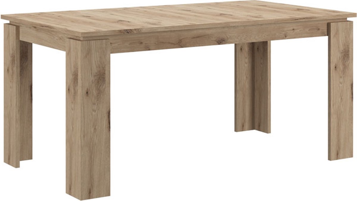 Titan Eetkamertafel 160/200 Cm Met Extra Plaat Eik Decor. - Bruin