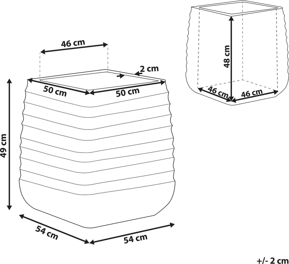 Beliani Parikia - Plantenbak Voor Buiten--polyresin - Zwart