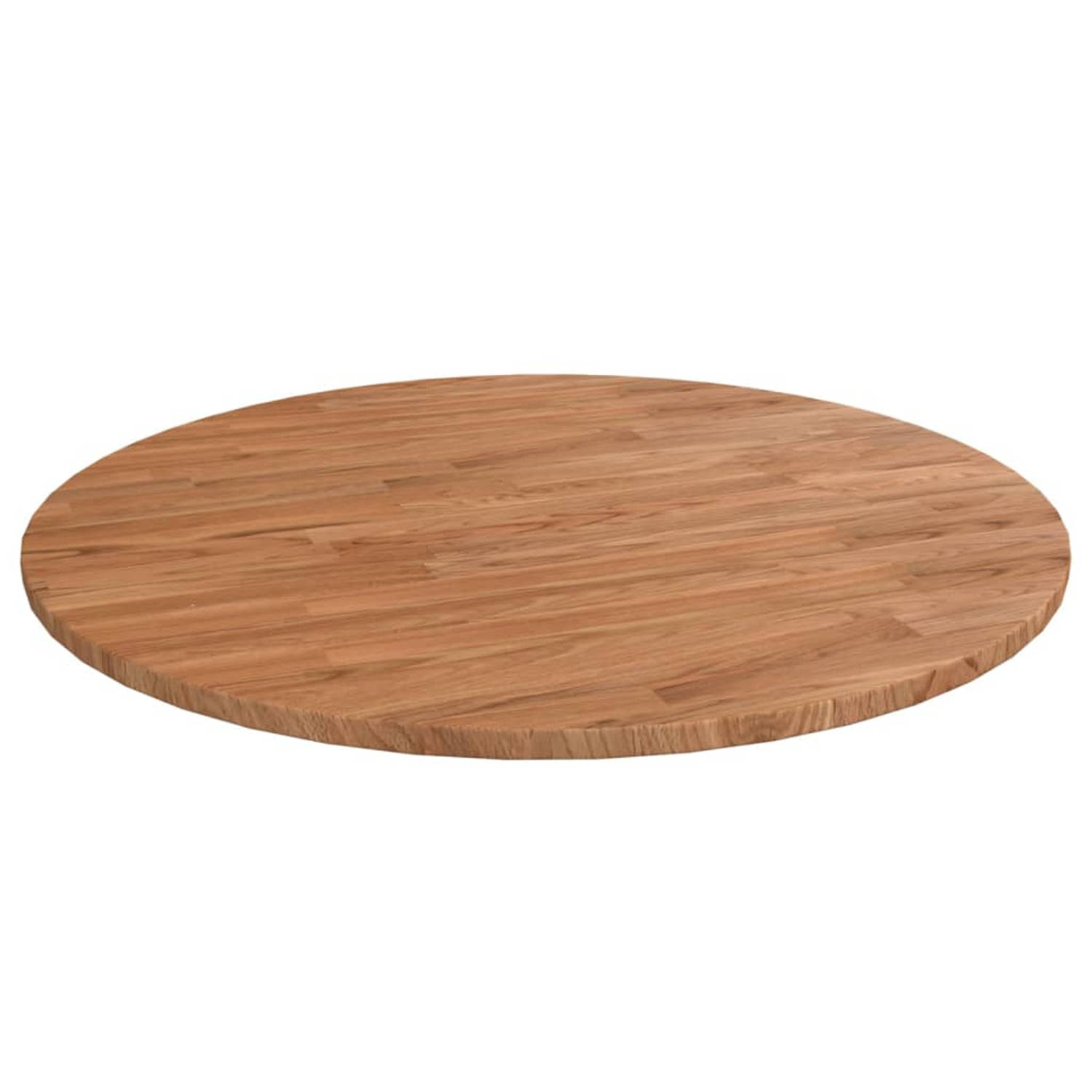 Vidaxl Tafelblad Rond Ø80x1,5 Cm Bewerkt Massief Eikenhout Licht - Bruin