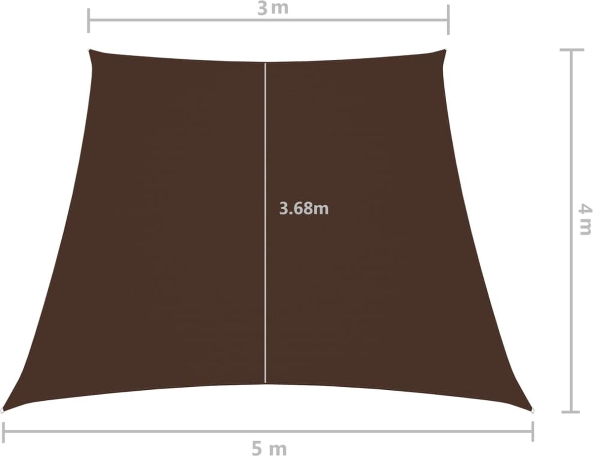 Vidaxl Zonnezeil Trapezium 3/5x4 M Oxford Stof - Bruin