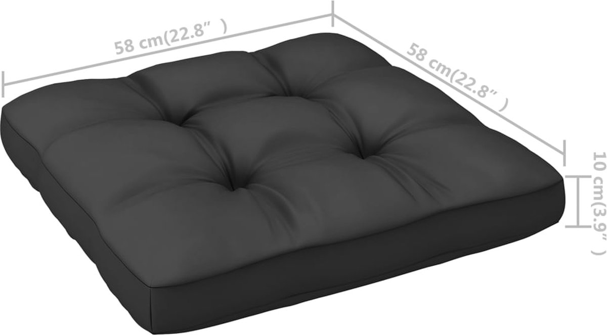 Vidaxl 6-delige Loungeset Met Kussens Massief Grenenhout - Zwart