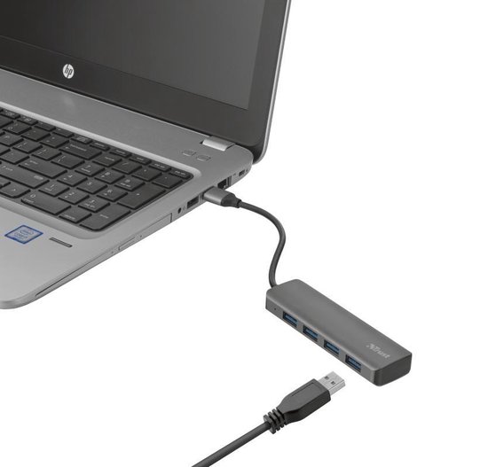 Trust Halyx Aluminium 4 Port USB 3.2 Hub - Zwart